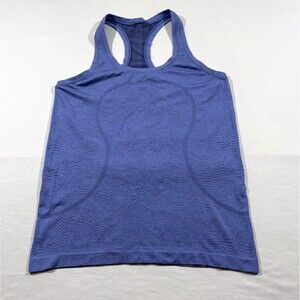 Lululemon Womens Swiftly Tech Racerback Tank Top Textured Running Yoga Blue Sz 8